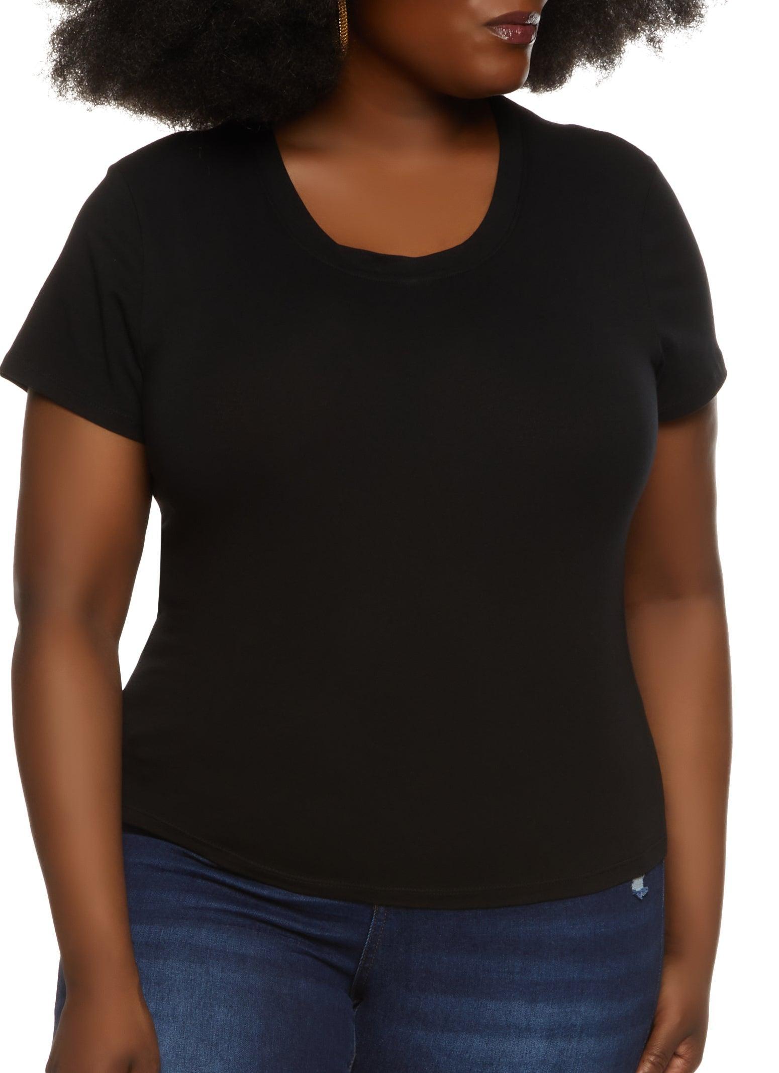 Womens Plus Size Basic Crew Neck T Shirt Product Image