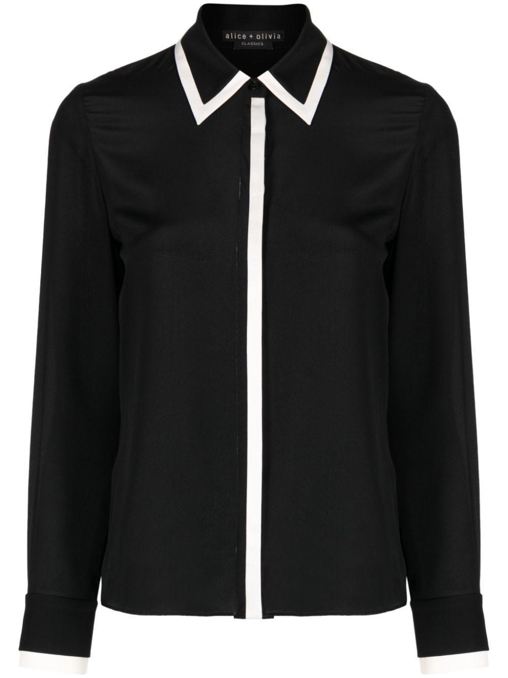 Willa Piped-trim Shirt In Black product image