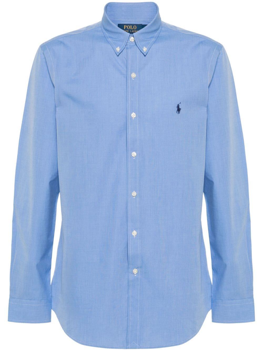 Polo Pony-motif Shirt In Blue Product Image