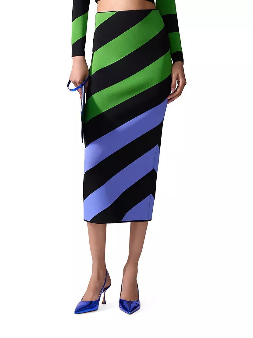 Striped Pencil Midi-Skirt Product Image