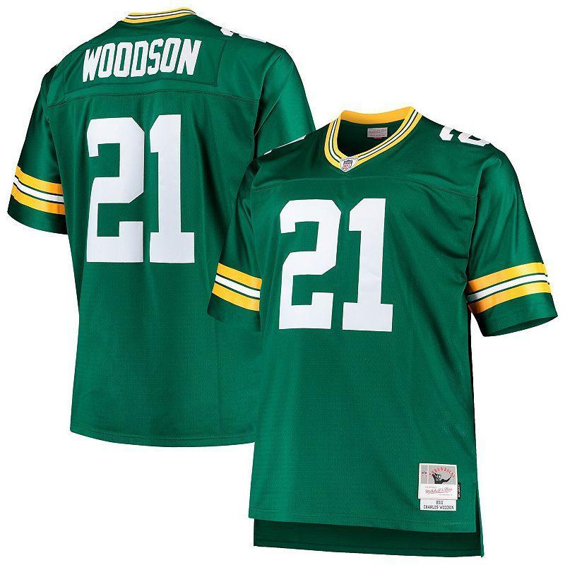 Mens Mitchell & Ness Charles Woodson Bay Packers Big & Tall 2010 Retired Player Replica Jersey Product Image