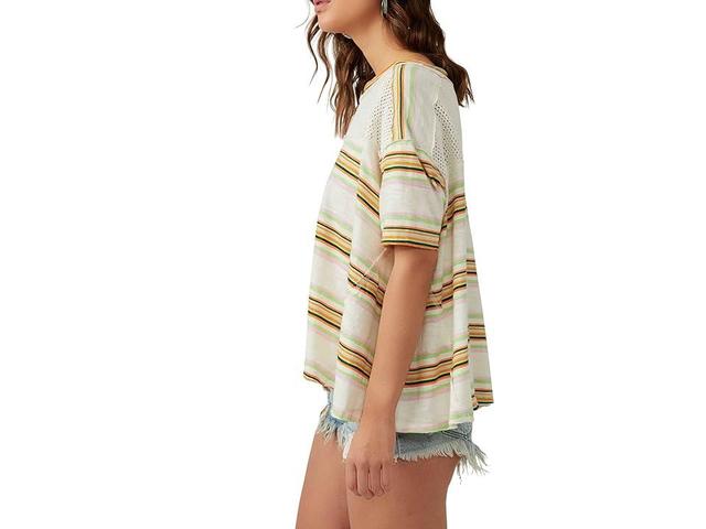 Free People Beach Dreamin Tee (Ivory Combo) Women's Clothing Product Image