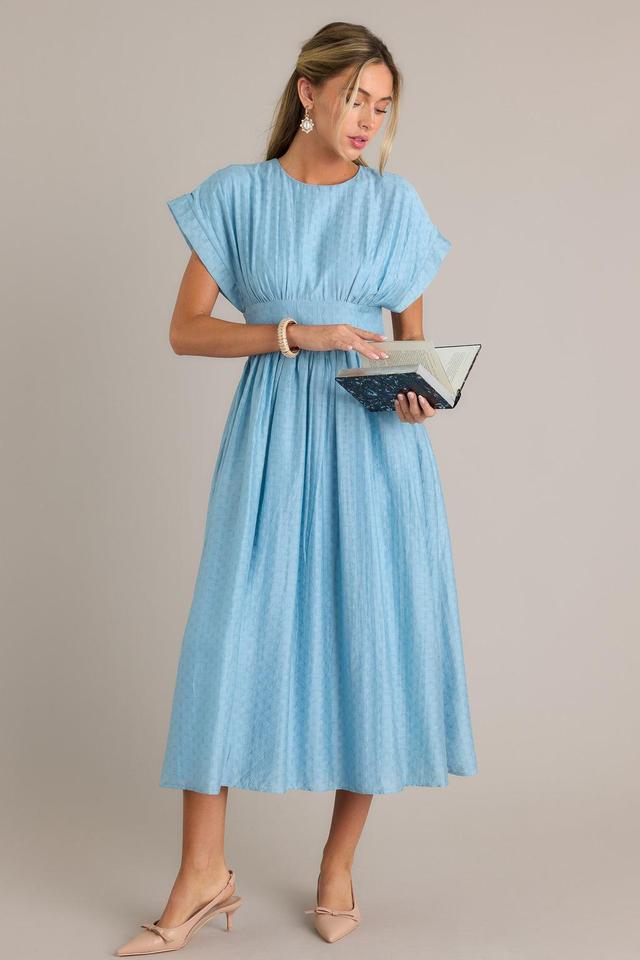 The Best Option Light Blue Jacquard Midi Dress Product Image