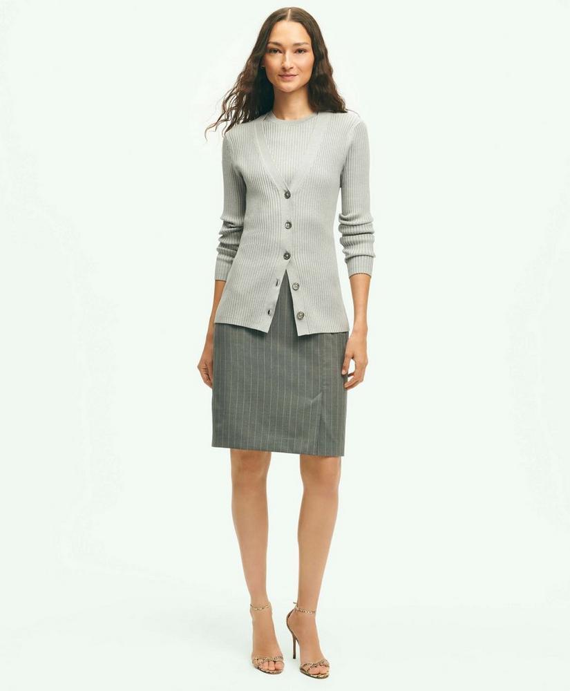 Pinstripe Pencil Skirt in Wool Blend Product Image