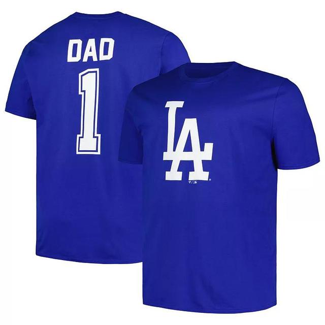 Mens Profile Royal Los Angeles Dodgers Big & Tall #1 Dad T-Shirt Product Image