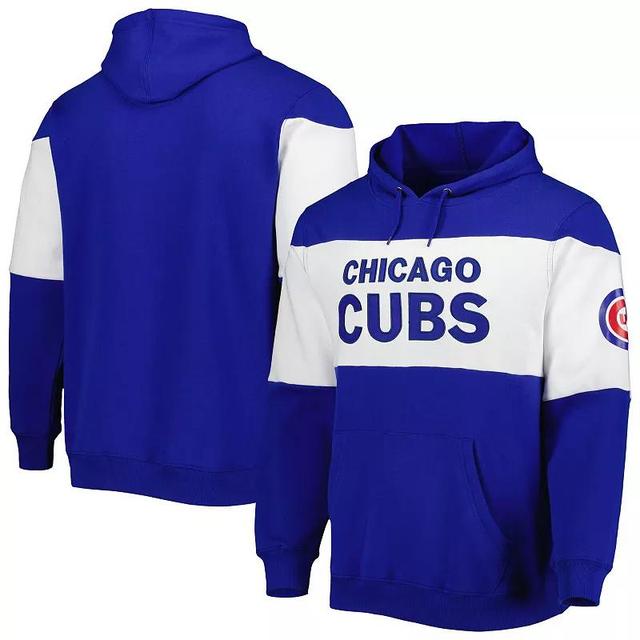 Mens Stitches Royal/White Chicago Cubs Stripe Pullover Hoodie Product Image