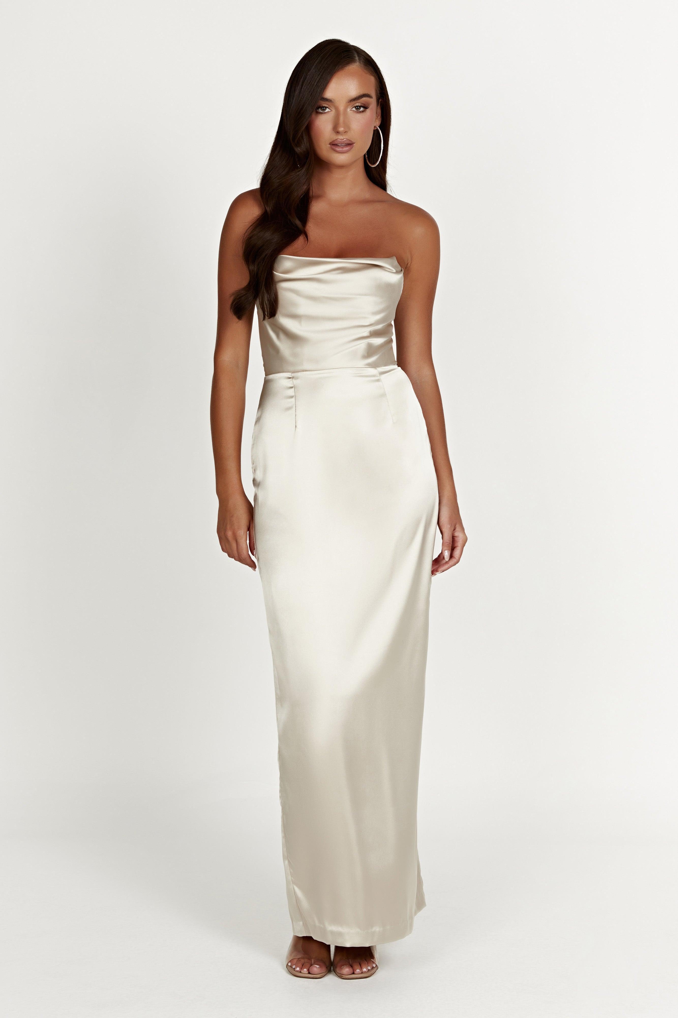 Alanis Strapless Maxi Dress - Champagne Product Image