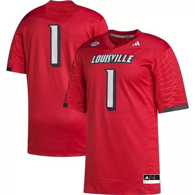 Mens adidas #1 Cardinal Louisville Cardinals Premier Jersey Product Image