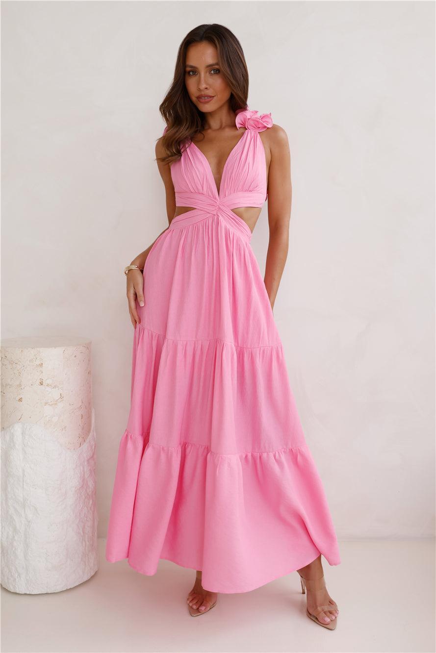 Moonlight Dance Maxi Dress Pink Product Image