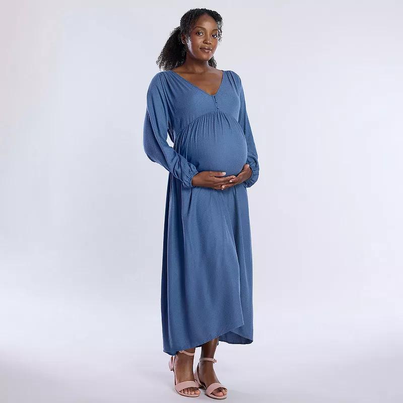 Maternity Motherhood Button Front Midi Dress, Womens Product Image