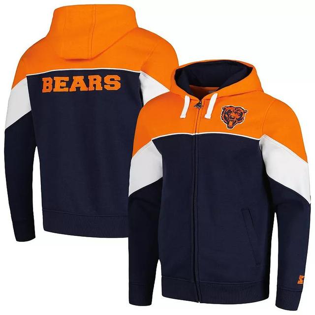 Mens Starter /Orange Chicago Bears Running Back Full-Zip Hoodie Blue Product Image