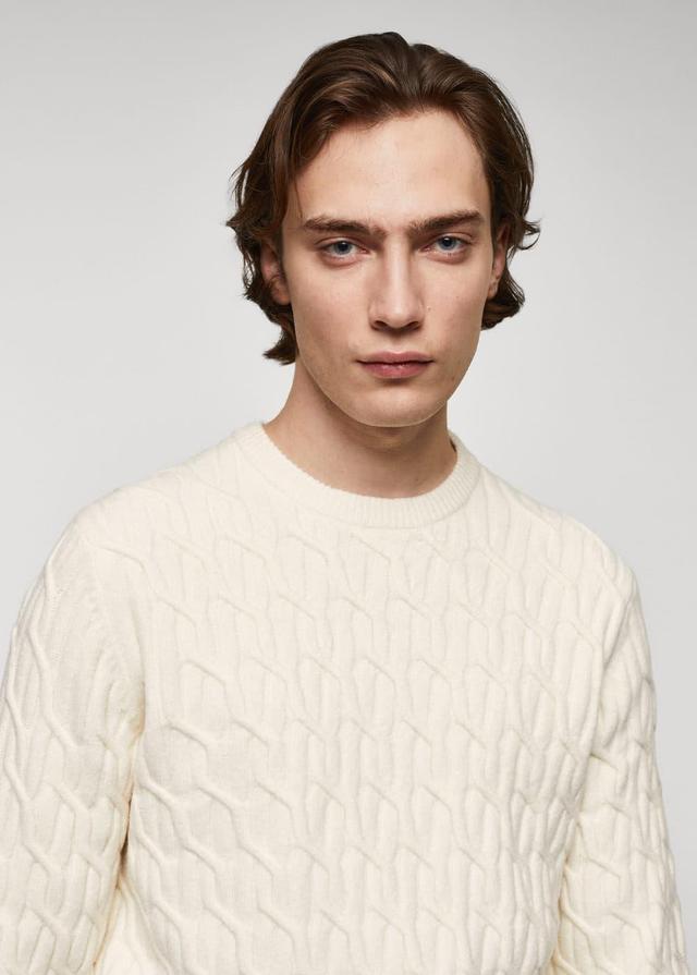 MANGO MAN - Braided knitted sweater off whiteMen Product Image