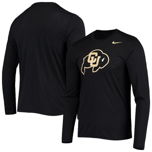 Mens Nike Black Colorado Buffaloes School Logo Legend Performance Long Sleeve T-shirt Product Image