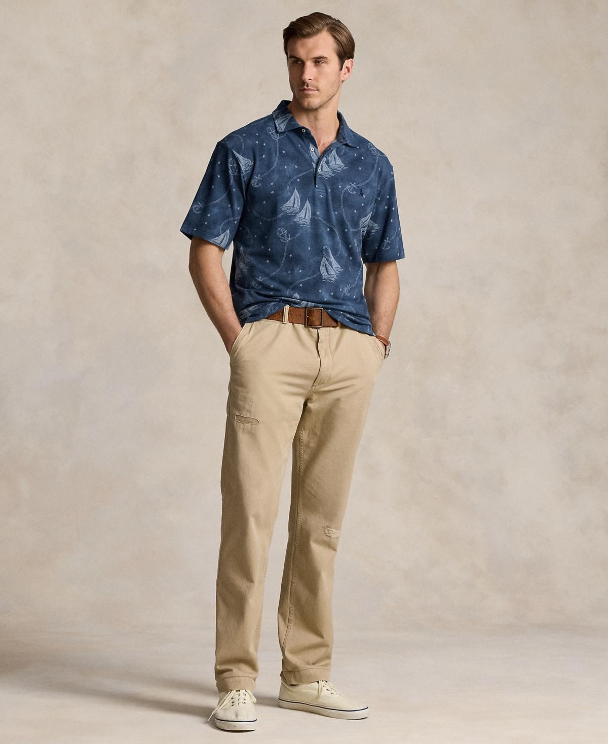 Men's Big & Tall Nautical Mesh Polo Shirt In Oceans Voyage,light Chambray H Product Image