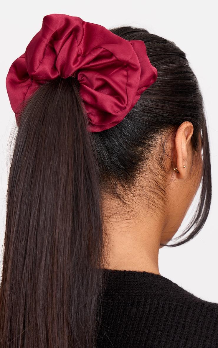 Burgundy Tonal Satin 3 Pack Scrunchies Product Image