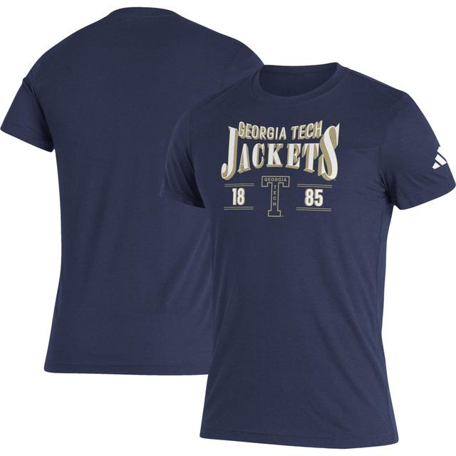 Mens adidas Navy Georgia Tech Yellow Jackets Along The Shadow Tri-Blend T-shirt Product Image