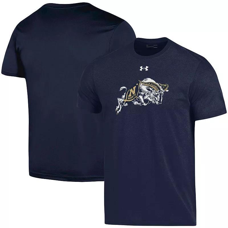 Mens Under Armour Midshipmen School Mascot Logo Performance Cotton T-Shirt Blue Product Image