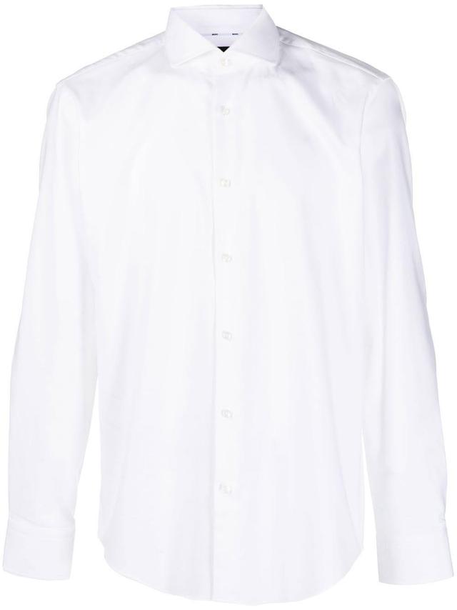 Long-sleeve Button-up Shirt In White Product Image