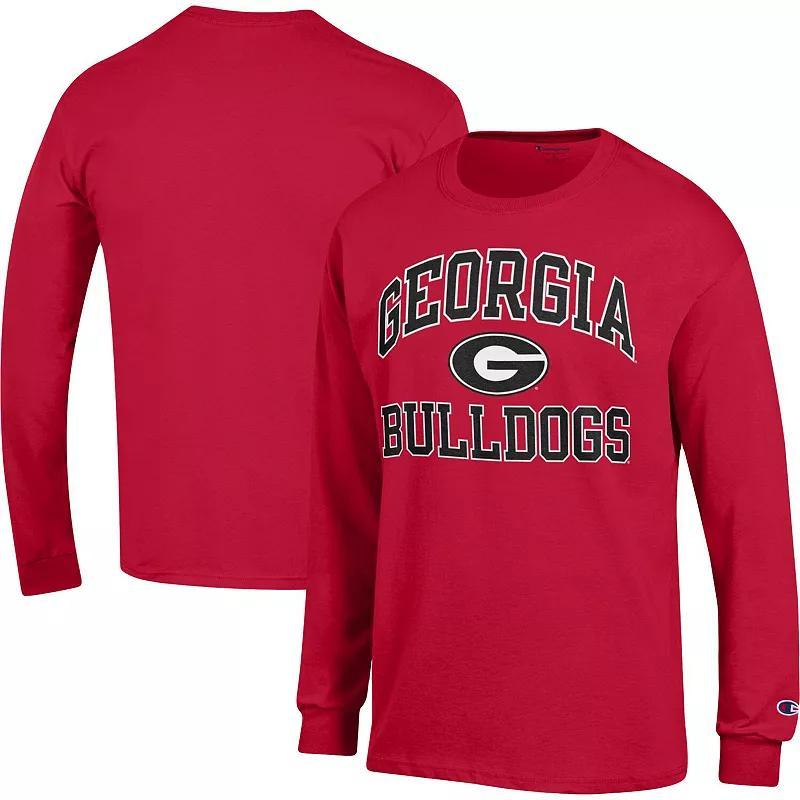 Mens Champion Red Georgia Bulldogs High Motor Long Sleeve T-Shirt Product Image