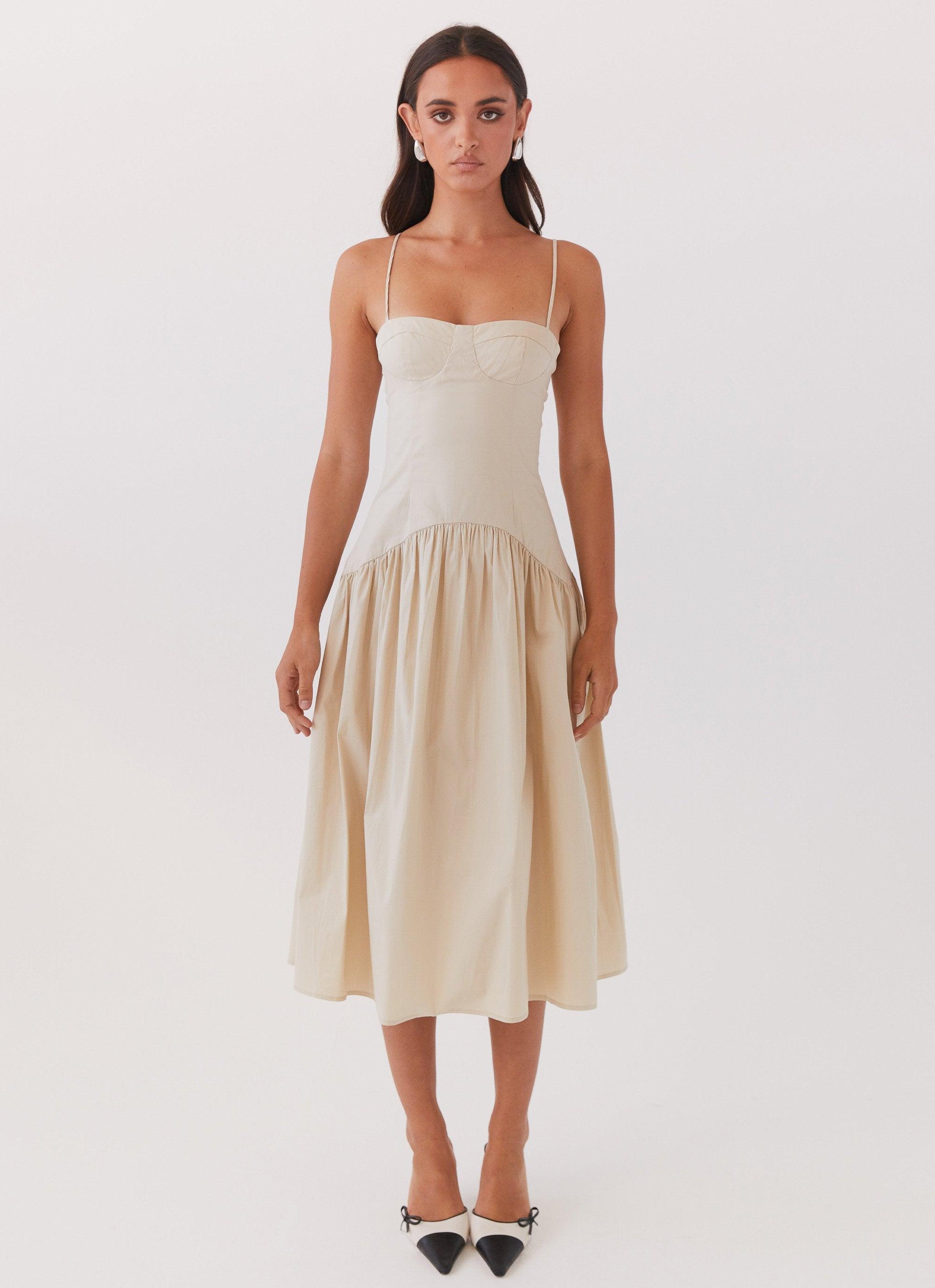 Yvette Corset Midi Dress - Desert Sage Product Image