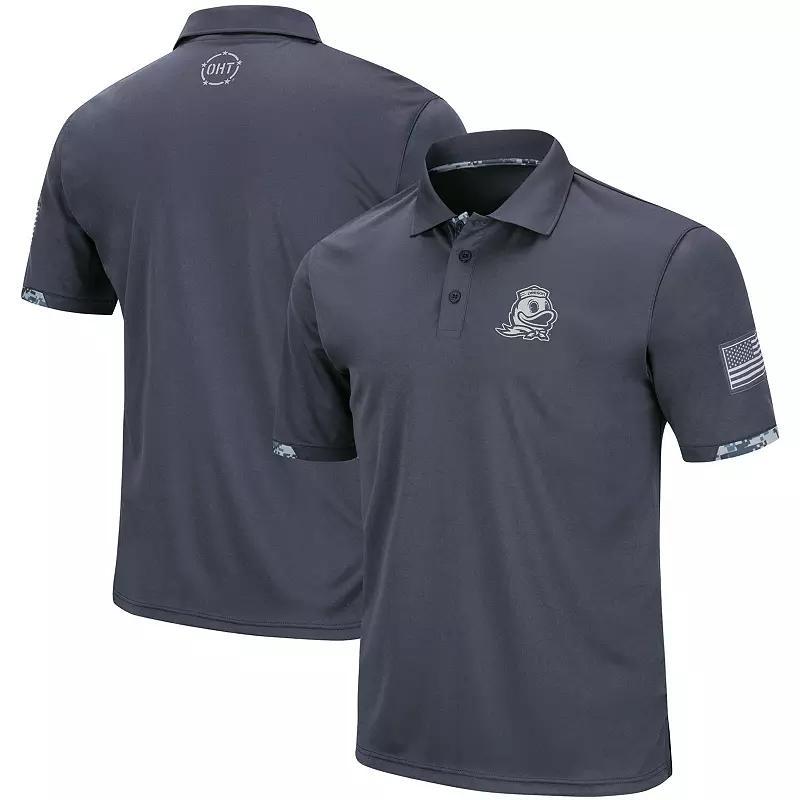 Mens Colosseum Charcoal Oregon Ducks Big & Tall OHT Military Appreciation Digital Camo Polo Product Image