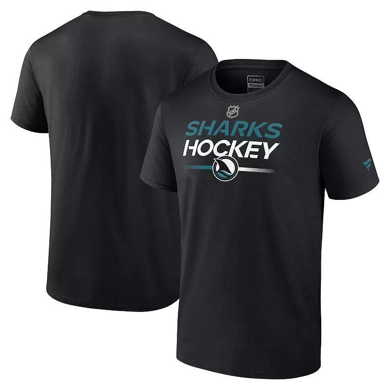 Mens Fanatics Branded San Jose Sharks Authentic Pro Wordmark Alt Logo T-Shirt Product Image