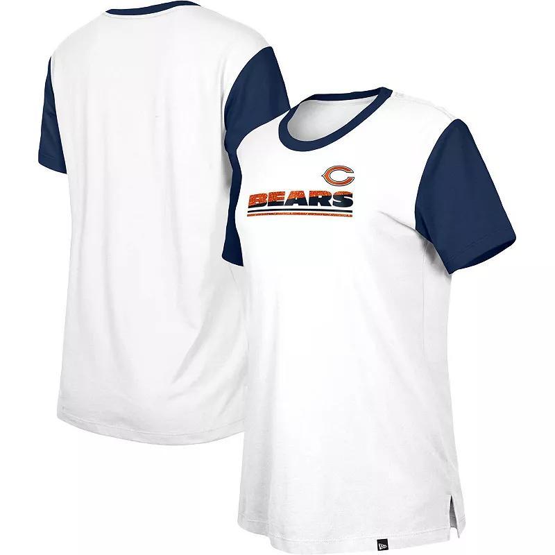 Womens New Era /Navy Chicago Bears Third Down Colorblock T-Shirt product image