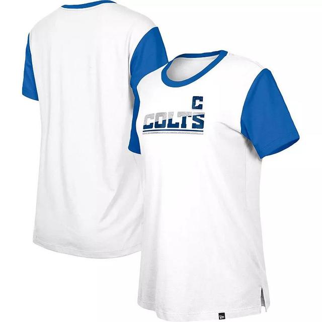 Womens New Era /Royal Indianapolis Colts Third Down Colorblock T-Shirt Product Image