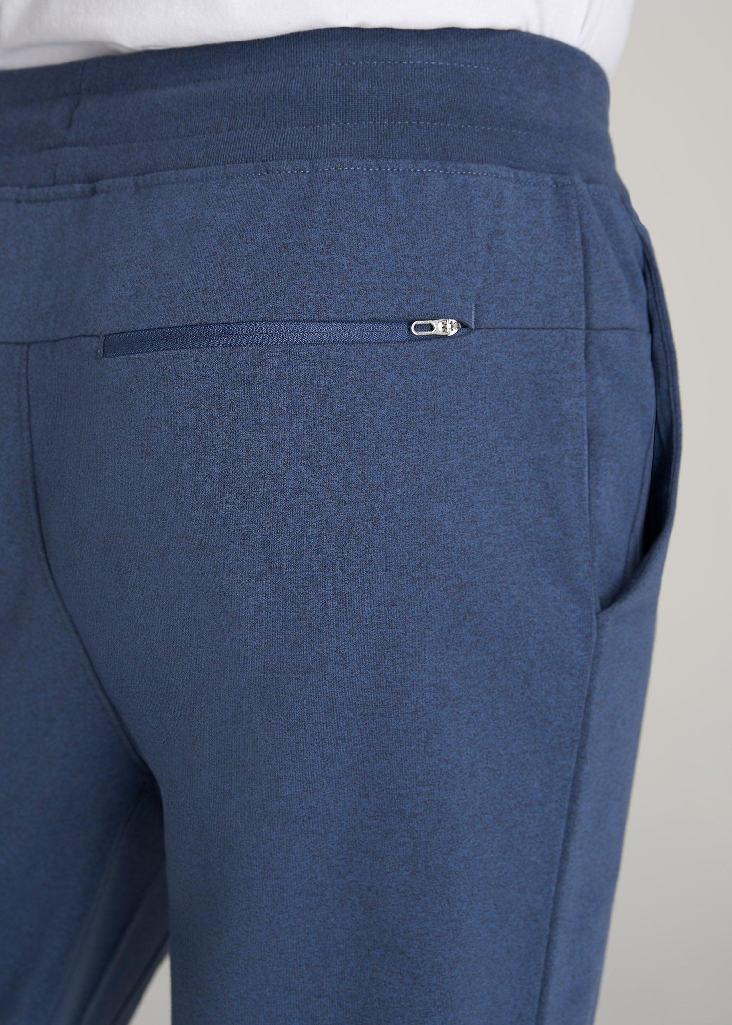 A.T. Performance Slim French Terry Joggers for Tall Men in Tech Navy Mix Product Image