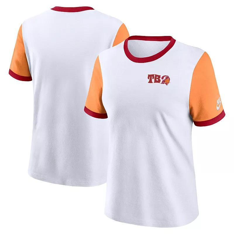 Womens Nike /Orange Tampa Bay Buccaneers Rewind Ringer T-Shirt Product Image