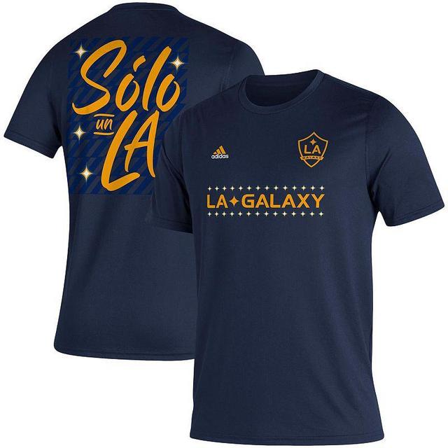 Mens adidas LA Galaxy Jersey Hook AEROREADY T-Shirt Blue Product Image