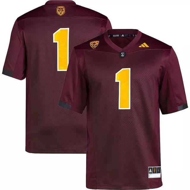 Mens adidas #1 Maroon Arizona State Sun Devils Premier Football Jersey Product Image