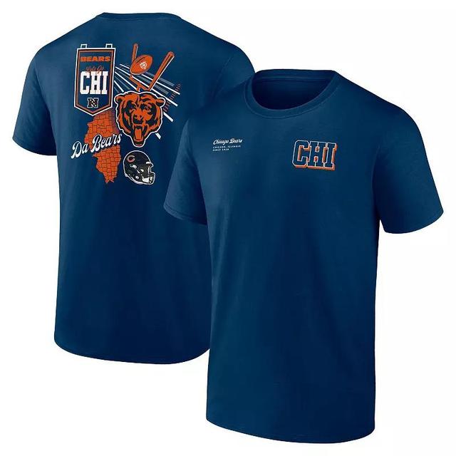 Mens Fanatics Branded Chicago Bears Split Zone T-Shirt Blue Product Image