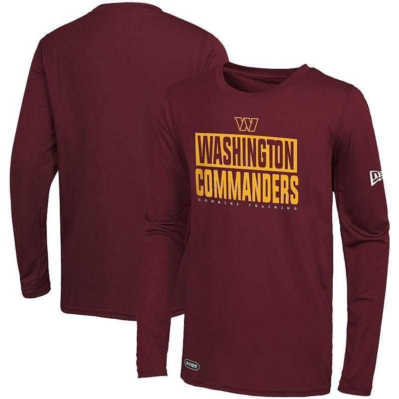 Mens New Era Burgundy Washington Commanders Combine Authentic Offsides Long Sleeve T-shirt Product Image