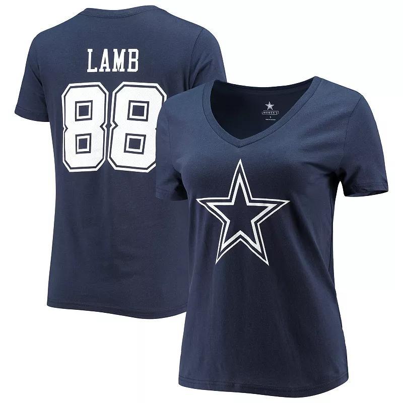 Mens Fanatics Branded CeeDee Lamb Dallas Cowboys Team Player Icon Name & Number T-Shirt Blue Product Image