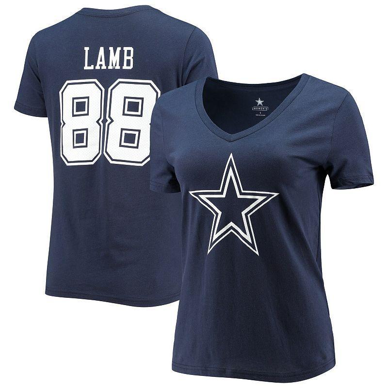 Mens Fanatics Branded CeeDee Lamb Dallas Cowboys Team Player Icon Name & Number T-Shirt Blue Product Image