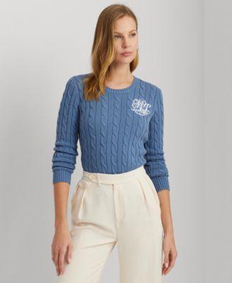 Women's Cotton Cable-Knit Sweater Product Image