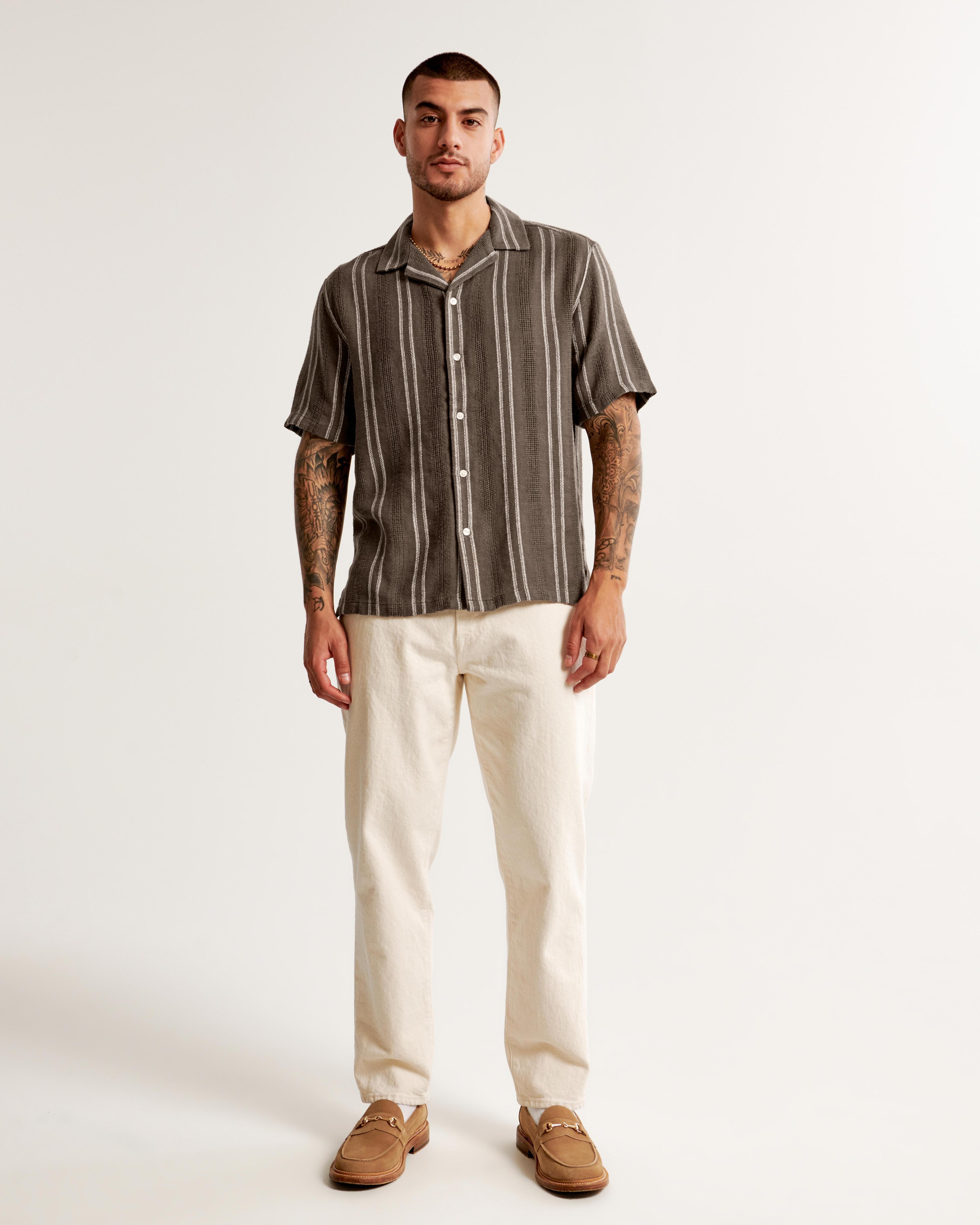 Camp Collar Summer Linen-Blend Shirt Product Image