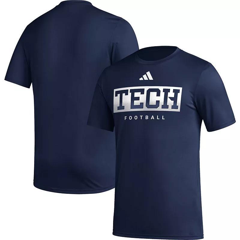 Mens adidas Navy Georgia Tech Yellow Jackets Football Practice Aeroready Pregame T-shirt Product Image