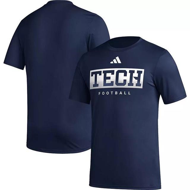 Mens adidas Navy Georgia Tech Yellow Jackets Football Practice Aeroready Pregame T-shirt Product Image