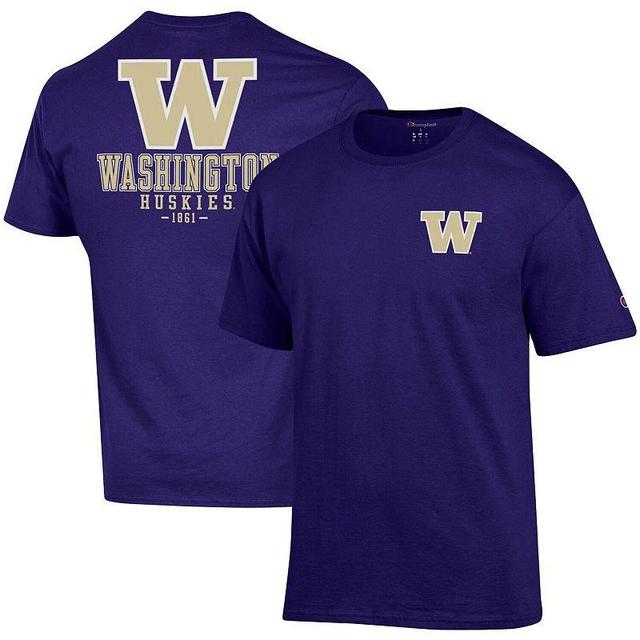 Mens Champion Washington Huskies Stack 2-Hit T-Shirt Product Image