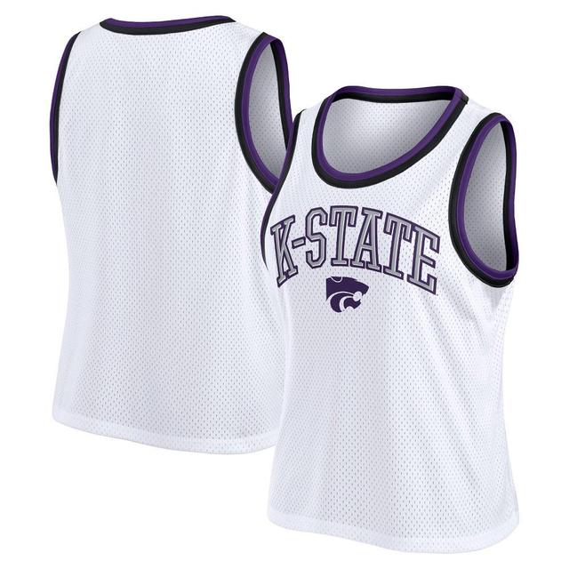 NCAA Kansas State Wildcats Womens White Mesh Tank Top Product Image