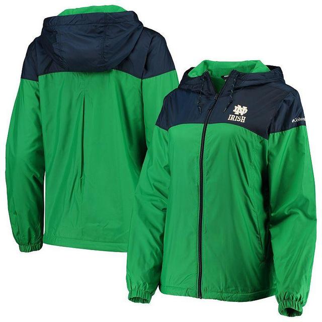 Womens Columbia /Navy Notre Dame Fighting Irish Flash Forward Lined Full-Zip Windbreaker Jacket Product Image