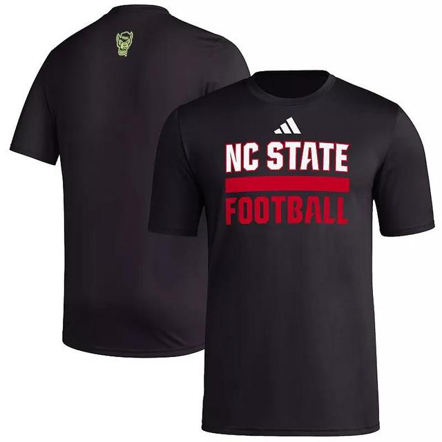 Mens adidas Black NC State Wolfpack Sideline Strategy Glow Pregame T-Shirt Product Image