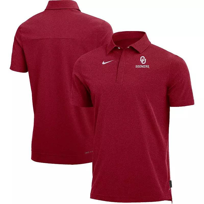 Mens Nike Heathered Crimson Oklahoma Sooners 2022 Coach Performance Polo Shirt Product Image