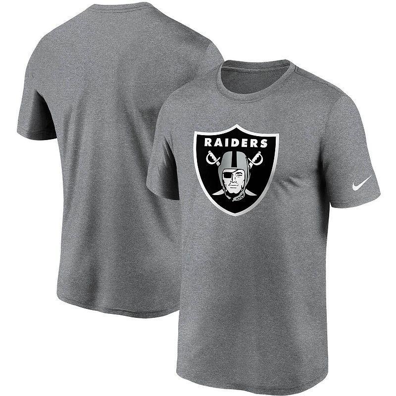 Mens Nike Heathered Charcoal Las Vegas Raiders Logo Essential Legend Performance T-Shirt Product Image