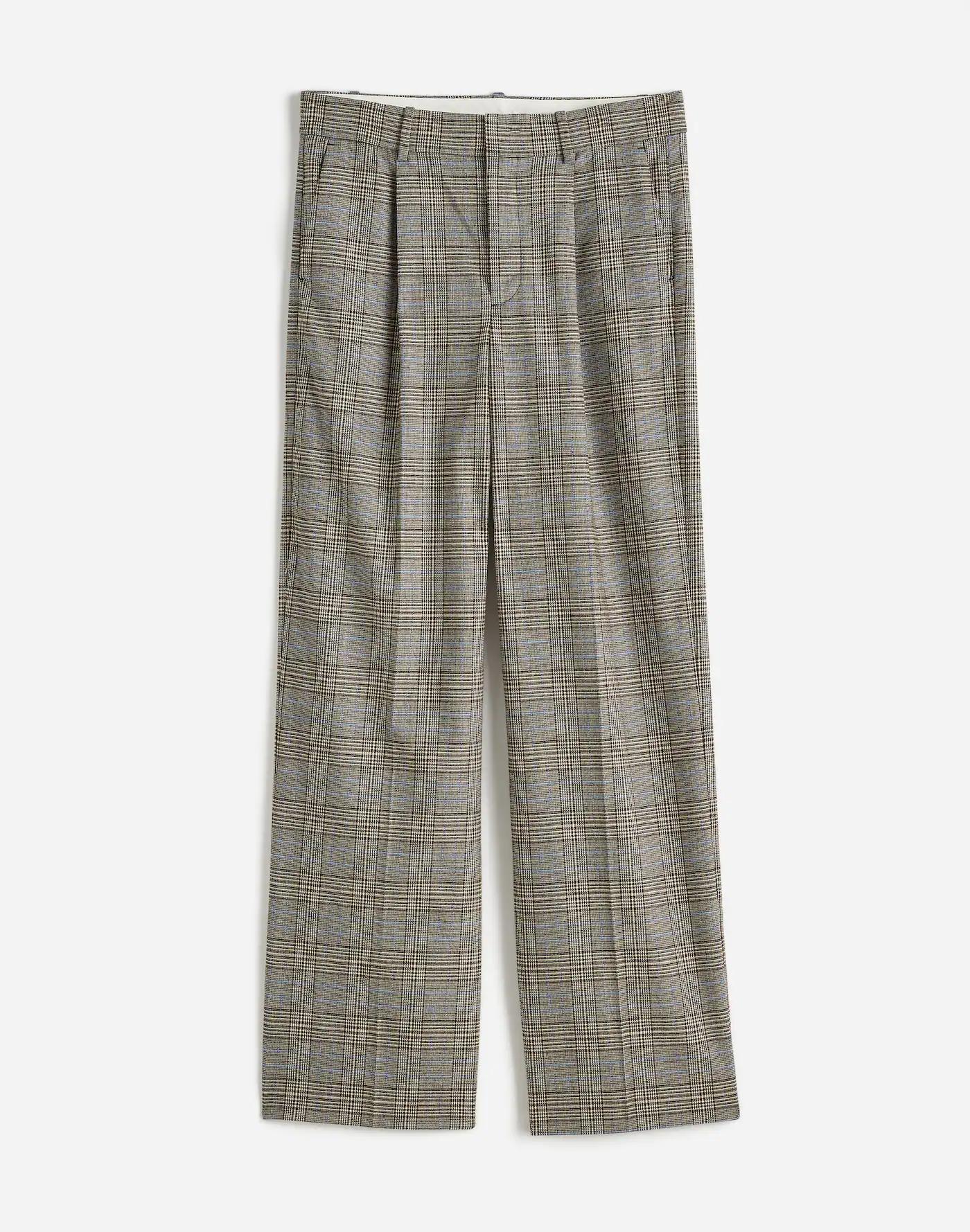 Slouchy Straight Pants in Yarn-Dyed Plaid Product Image