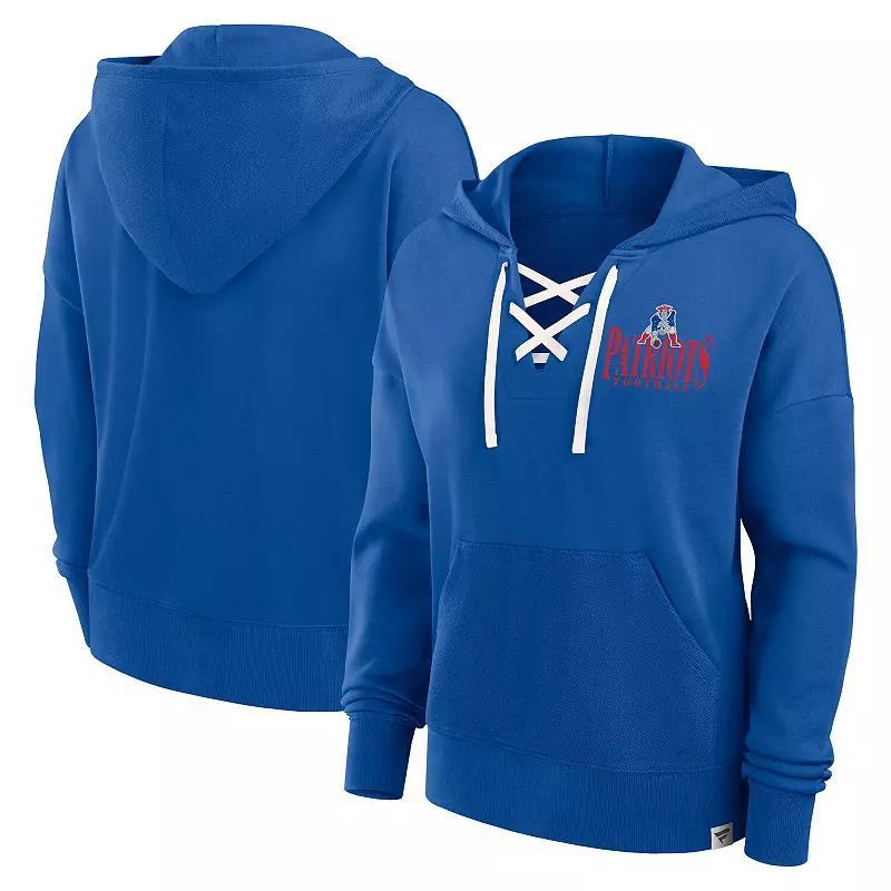 Womens Fanatics Royal New England Patriots Blitz Left Lace-Up Pullover Hoodie Product Image