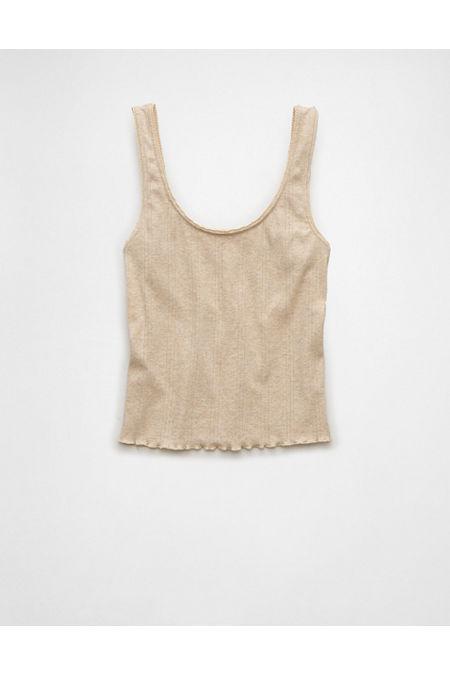 AE Scoop Neck Pointelle Tank Top Women's Product Image