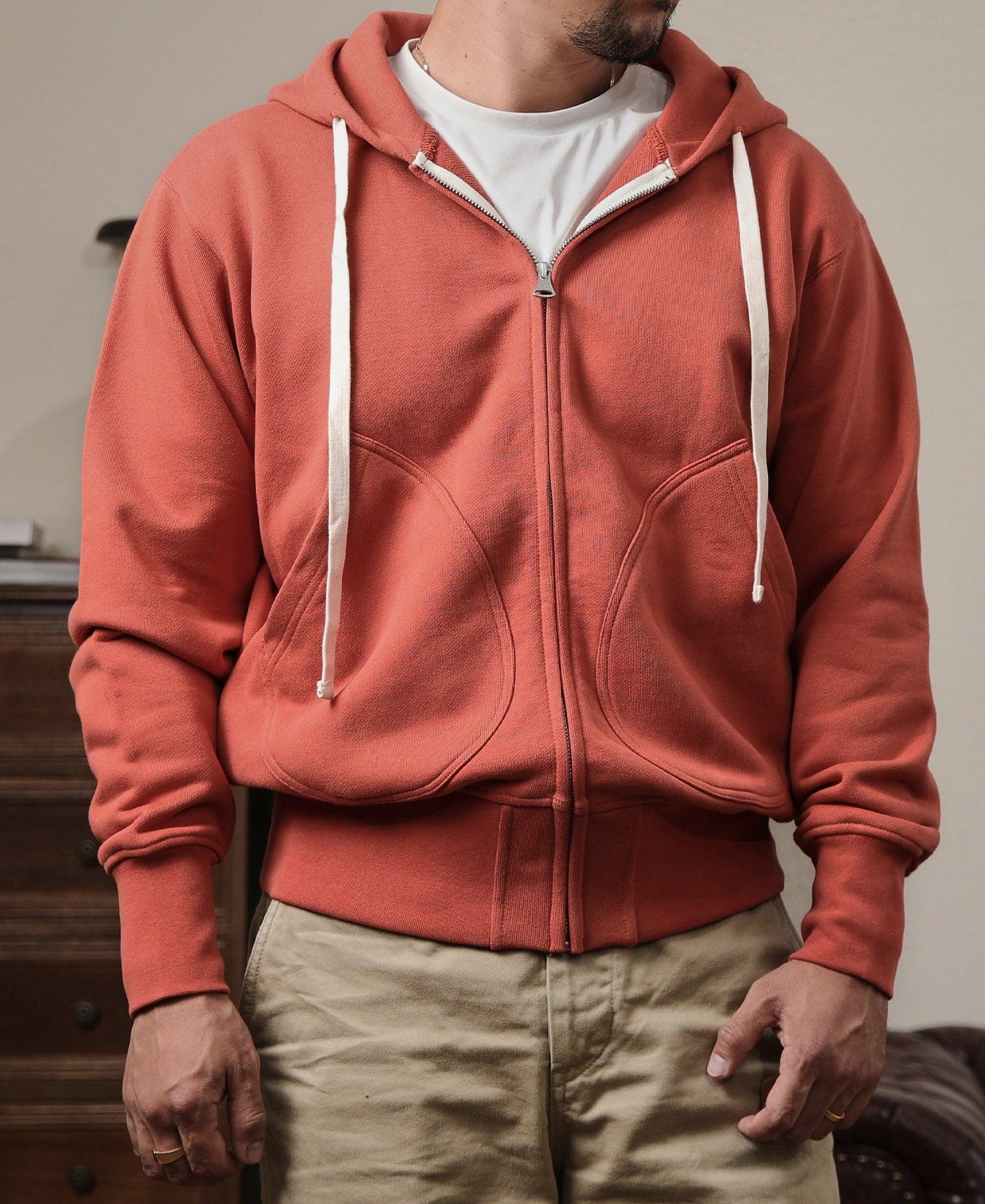 17.5 oz Terry Cloth Full-Zip Hoodie - Brick Red Product Image